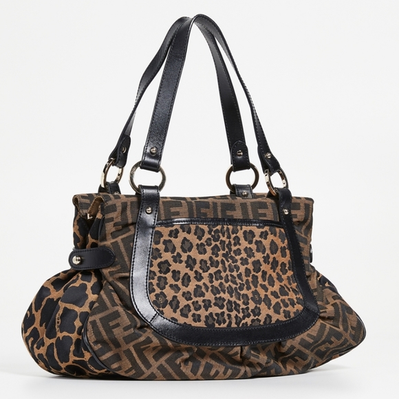 Fendi Zucca Leopard shoulder bag - Picture 2 of 12